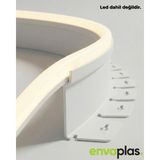ENVAPLAS Esnek Beyaz Neon LED Takılabilir Çim Sınırlayıcı 25 M Hava Koşullarına Dayanıklı Plastik