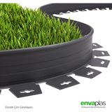 Envaplas Pratik Garden Çim Ayırıcı 10 mt Antrasit Sınırlayıcı Taş Toprak Çim Ayracı - Bariyeri