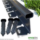 Envaplas Pratik Garden Siyah Strong Düz Çim Ayırıcı 5 mt (2x2,5mt)Sınırlayıcı Ayıracı Taş Toprak Bariyeri - 2 x 2,5 m