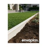 EnvaPlas Profesyonel Bahçe Ekipmanları Pratik Garden Beyaz DÜZ Strong Sert Çim Ayırıcı 10 Mt(4*2,5 MT) Sınırlayıcı Ayıracı Toprak Bariyer