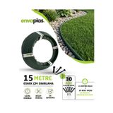 EnvaPlas Profesyonel Bahçe Ekipmanları Pratik Garden ENVAPLAS Çim Ayırıcı 15 M Yeşil Çim Sınırlayıcı Taş Toprak Ayıracı Çim Ayracı Çim Bariyeri
