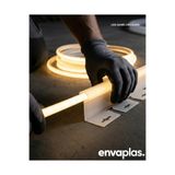 EnvaPlas Profesyonel Bahçe Ekipmanları Pratik Garden Envaplas Şeffaf Düz Led Takılabilir Çim Sınırlayıcı 10 MT (2,5 x 4) Çim Taş Toprak Ayırıcı