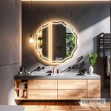 Envara Led'li Lazer Kumlamalı Lavabo & Banyo Aynası (Dokunmatik Sensörlü) günışığı ledli 60 x 60