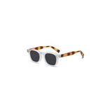 Envaris Gri Leopar Desenli Retro Köşeli Kemik Çerçeve Unisex UV400 Vintage Retro Güneş Gözlüğü
