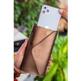Envelope Telefon ve Bozuk Para Bölmeli Zarf Model Kadın Cüzdan Bakır