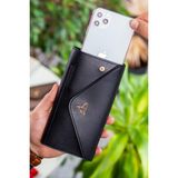 Envelope Telefon ve Bozuk Para Bölmeli Zarf Model Kadın Cüzdan - Siyah