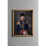 Enver Paşa - Vintage Desenli Çerçeve, Altın1, 30 x 40, 5820000004233