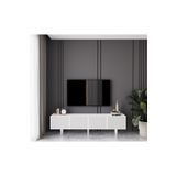 Enwood Capella Beyaz Country Mdf 4 Kapaklı Ahşap Ayaklı 180 Cm Tv Ünitesi