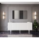 Enwood Capella Beyaz Mdf 5 Kapaklı Raflı 180 Lik Konsol - 180 X 80 X 40 CM