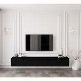 ENWOOD CAPELLA COUNTRY SİYAH 5 KAPAKLI DUVARA MONTE 200 CM TV ÜNİTESİ