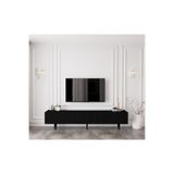 enwood Capella Country Siyah Mdf 5 Kapaklı Ahşap Ayaklı 200 Cm Tv Ünitesi SİYAH 200 x 50