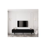 Enwood Capella Country Siyah Mdf 5 Kapaklı Ahşap Ayaklı 200 Cm Tv Ünitesi