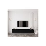 enwood Capella Country Siyah Mdf 5 Kapaklı Duvara Monte 200 Cm Tv Ünitesi SİYAH 30 x 200