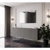 Enwood Capella Gri Mdf 5 Kapaklı Raflı 180 Lik Konsol - 180 X 80 X 40 CM