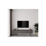 enwood Capella Gri Mdf Country 4 Kapaklı Ahşap Ayaklı 180 Cm Tv Ünitesi GRİ 180 x 28