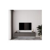 enwood Capella Gri Mdf Country 4 Kapaklı DUVARA MONTE 160 Cm Tv Ünitesi