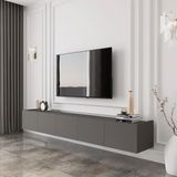enwood Capella Gri Mdf Country 5 Kapaklı DUVARA MONTE 200 Cm Tv Ünitesi