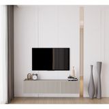 Enwood Capella Kumtaşı Rengi Mdf 3 Kapaklı Duvara Monte 140 cm Tv Ünitesi - Kum Taşı