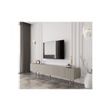enwood Capella Kumtaşı Rengi Mdf 5 Kapaklı Ahşap Ayaklı 200 Cm Tv Ünitesi KUM TAŞI 200 x 50