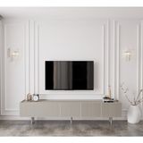 Enwood Capella Kumtaşı Rengi Mdf 5 Kapaklı Ahşap Ayaklı 200 cm Tv Ünitesi - Kum Taşı