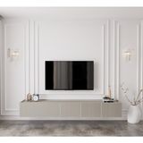 Enwood Capella Kumtaşı Rengi Mdf 5 Kapaklı Duvara Monte 200 cm Tv Ünitesi - Kum Taşı