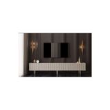 enwood CAPELLA Mdf 6 Kapaklı Ahşap Ayaklı (120 CM X 2 ADET) 240 Cm Tv Ünitesi KUMTAŞI 120 x 30