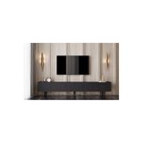 enwood CAPELLA Mdf 6 Kapaklı Ahşap Ayaklı (120 CM X 2 ADET) 240 Cm Tv Ünitesi Siyah 120 x 30