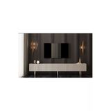 enwood CAPELLA Mdf 6 Kapaklı Ahşap Ayaklı KUMTAŞI (120 CM X 2 ADET) 240 Cm Tv Ünitesi