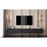 Enwood Capella Mdf 6 Kapaklı Duvara Monte (120 cm x 2 Adet) 240 cm Tv Ünitesi - Siyah - 120 CM X 2 ADET