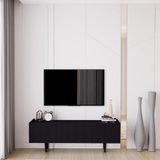ENWOOD CAPELLA SİYAH COUNTRY 3 KAPAKLI AHŞAP AYAKLI 140 CM TV ÜNİTESİ