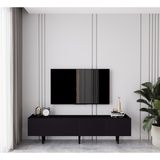 ENWOOD CAPELLA SİYAH COUNTRY 4 KAPAKLI AHŞAP AYAKLI 180 CM TV ÜNİTESİ