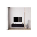 Enwood Capella Siyah Country Mdf 3 Kapaklı Duvara Monte 140 Cm Tv Ünitesi