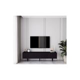 enwood Capella Siyah Country Mdf 4 Kapaklı Ahşap Ayaklı 160 Cm Tv Ünitesi SİYAH 160 x 500