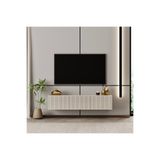 enwood Capella TV ünitesi kumtaşı MDF 120 cm duvara monte kapaklı raflı