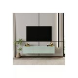 Enwood Capella Tv Ünitesi Mint Yeşili Mdf 120 Cm Duvara Monte Kapaklı Raflı
