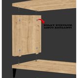 Enwood Deneb Mdf Atlantik Çam Rengi 4 Kapaklı(Panjur Kapak) Ahşap Ayaklı Kiler Dolabı - 160 x 70 x 33 cm