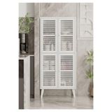 enwood DENEB MDF BEYAZ 4 KAPAKLI(PANJUR KAPAK) AHŞAP AYAKLI KİLER DOLABI BEYAZ