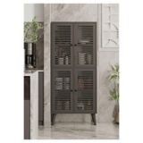 enwood Deneb Mdf Gri? 4 Kapaklı (panjur Kapak) Ahşap Ayaklı Kiler Dolabı GRİ