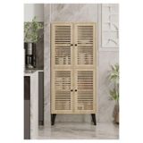 enwood DENEB MDF SAFİR MEŞE 4 KAPAKLI(PANJUR KAPAK) AHŞAP AYAKLI KİLER DOLABI SAFİR MEŞE