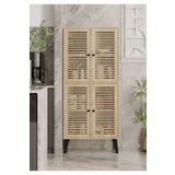 Enwood Deneb Mdf Safir Meşe 4 Kapaklı(Panjur Kapak) Ahşap Ayaklı Kiler Dolabı
