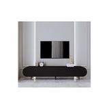 enwood Enwoood Regulus Siyah Mdf 3 Kapaklı Ahşap Ayaklı 180 Cm Modern Tv Ünitesi SİYAH 180 x 50