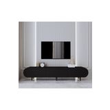 Enwood Enwoood Regulus Siyah Mdf 3 Kapaklı Ahşap Ayaklı 180 Cm Modern Tv Ünitesi