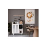 Enwood Magnetar Beyaz Mdf Kiler Dolabı Ahşap Ayaklı Panjur Kapaklı-Raflı