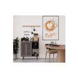 Enwood Magnetar Gri Mdf Kiler Dolabı Ahşap Ayaklı Panjur Kapaklı-Raflı