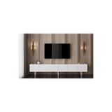 enwood Mdf 6 Kapaklı Ahşap Ayaklı (120 CM X 2 ADET) 240 Cm Tv Ünitesi Beyaz 120 x 30