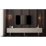 Enwood Mdf 6 Kapaklı Ahşap Ayaklı (120 cm x 2 Adet) 240 cm Tv Ünitesi - Kum Taşı - 120 CM X 2 ADET