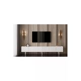 enwood Mdf 6 Kapaklı Ahşap Ayaklı BEYAZ (120 CM X 2 ADET) 240 Cm Tv Ünitesi
