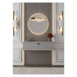 enwood Mimosa MDF Dresuar Duvara Monte Kapaklı Dresuar,Makyaj masası (sis gri) 69 cm