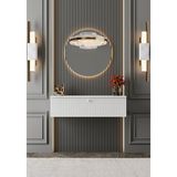 Enwood Mimosa Mdf Duvara Monte Kapaklı Dresuar (90 Cm) - Beyaz