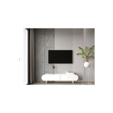 Enwood Regulus Beyaz Mdf 2 Kapaklı Ahşap Ayaklı 160 Cm Modern Tv Ünitesi